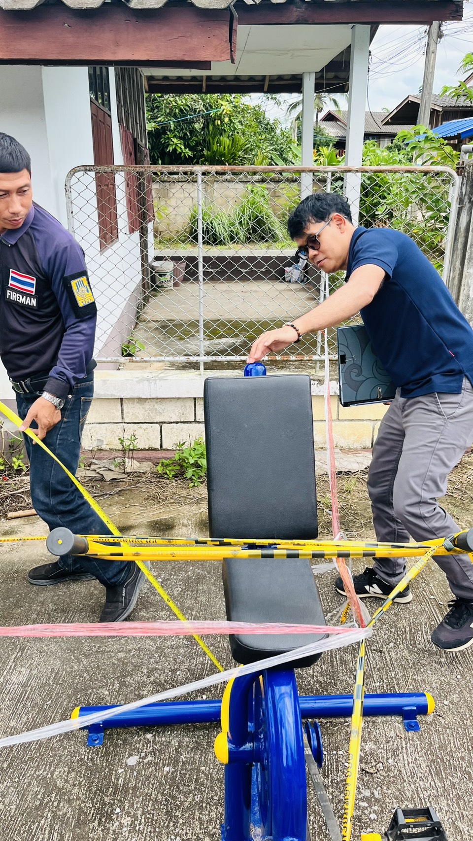 ตรวจรับเครื่องออกกำลังกาย บ้านสบม่า หมู่ที่ 10